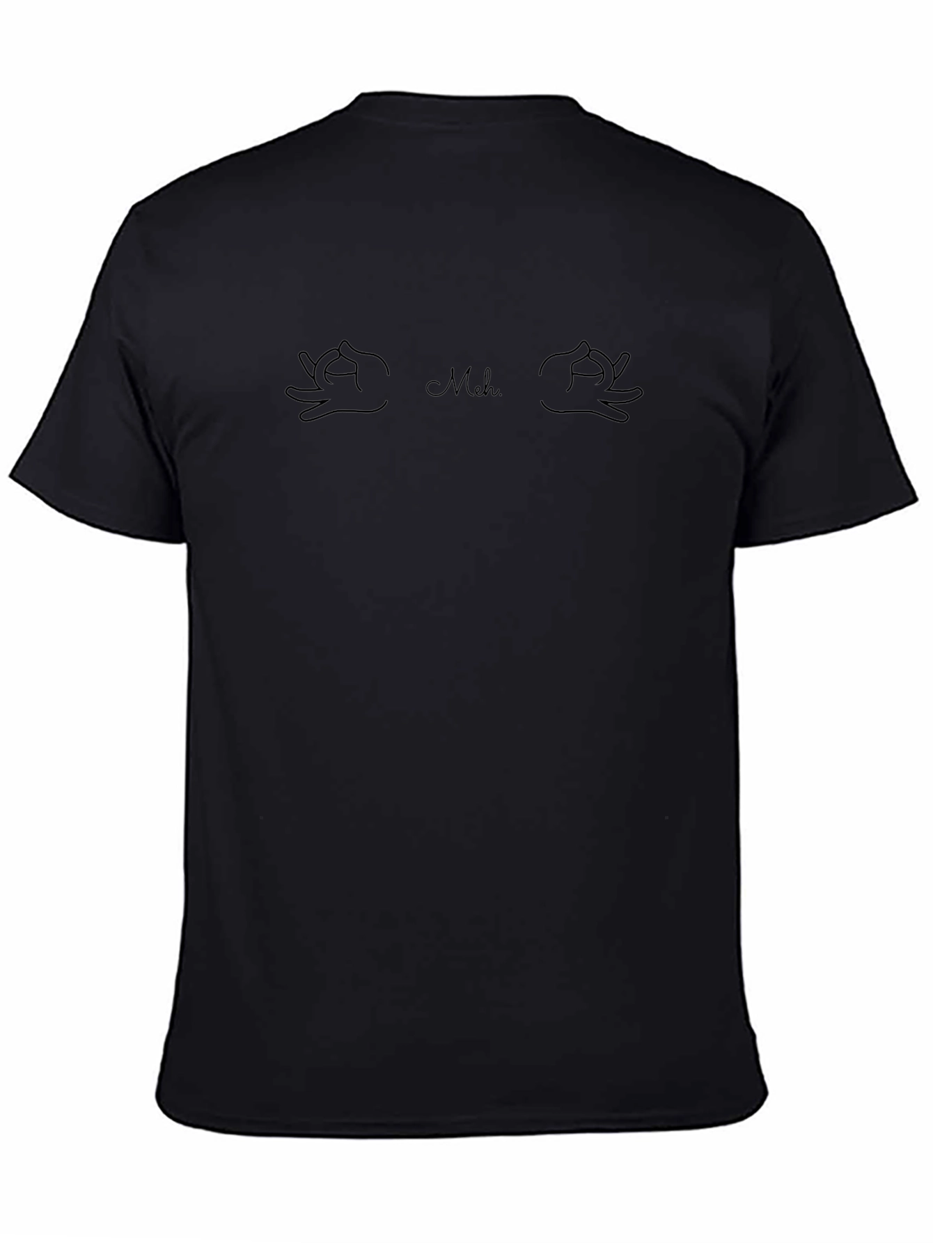 Camiseta Negra Hombre - Diseño Meh Casual