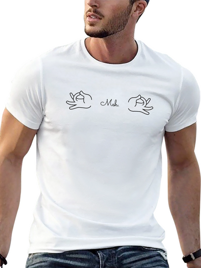 Camiseta Negra Hombre - Diseño Meh Casual