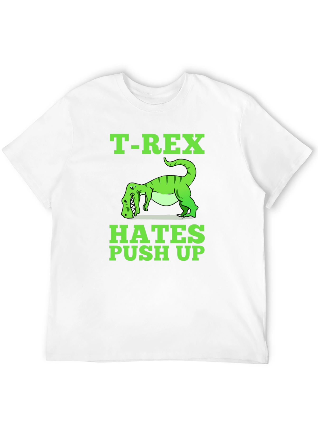 Camiseta Negra T-Rex Hates Push Up Divertida