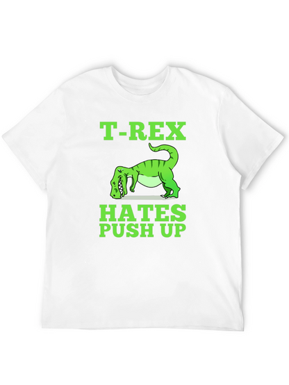 Camiseta Negra T-Rex Hates Push Up Divertida
