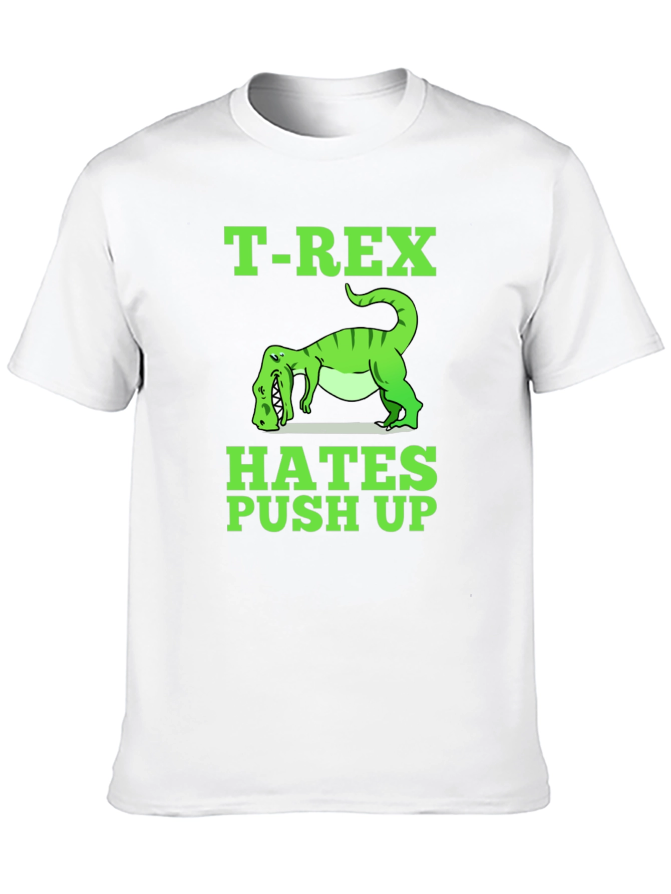 Camiseta Negra T-Rex Hates Push Up Divertida