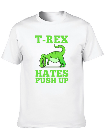 Camiseta Negra T-Rex Hates Push Up Divertida