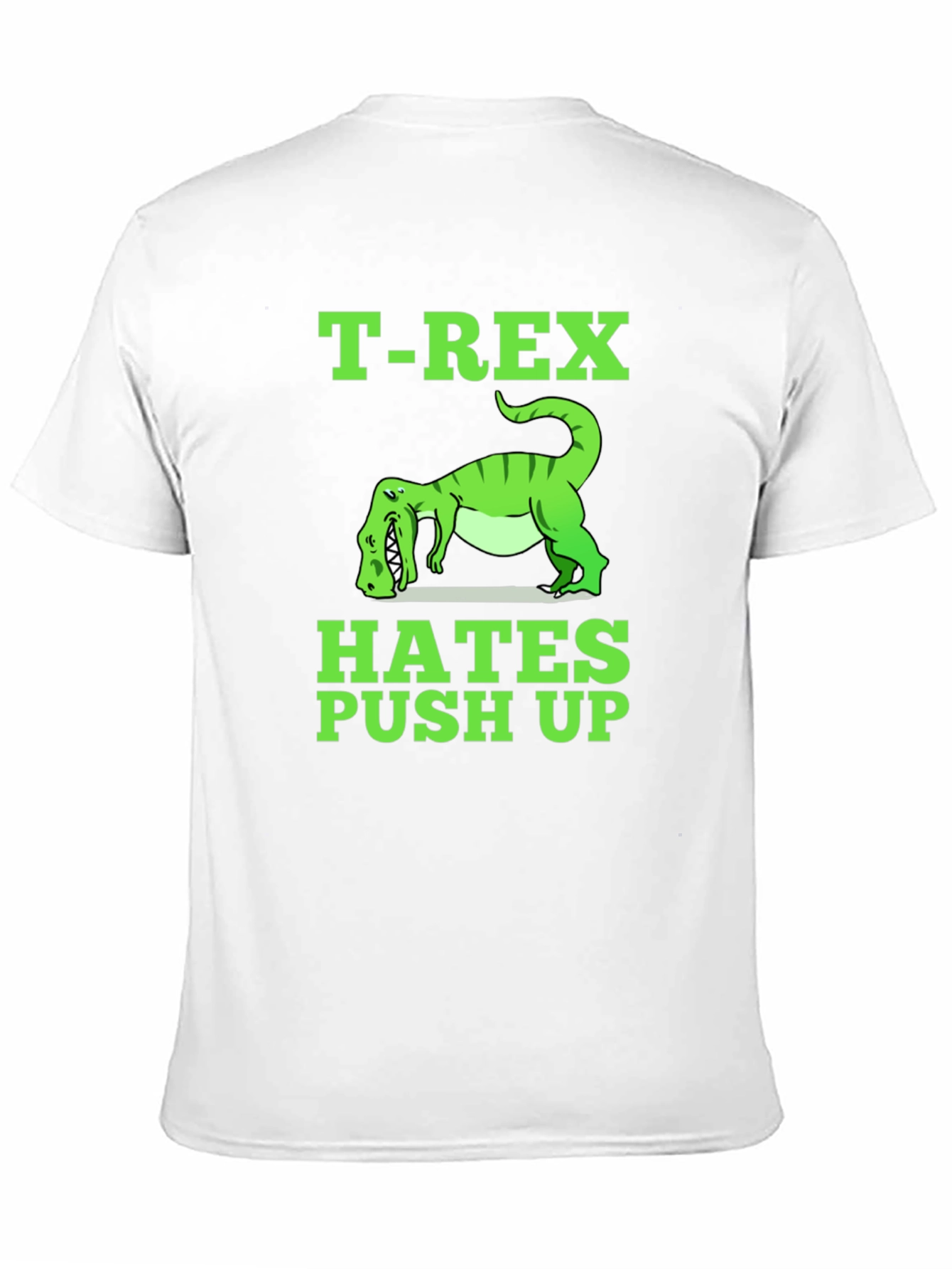 Camiseta Negra T-Rex Hates Push Up Divertida