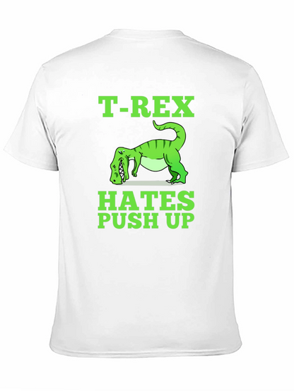 Camiseta Negra T-Rex Hates Push Up Divertida
