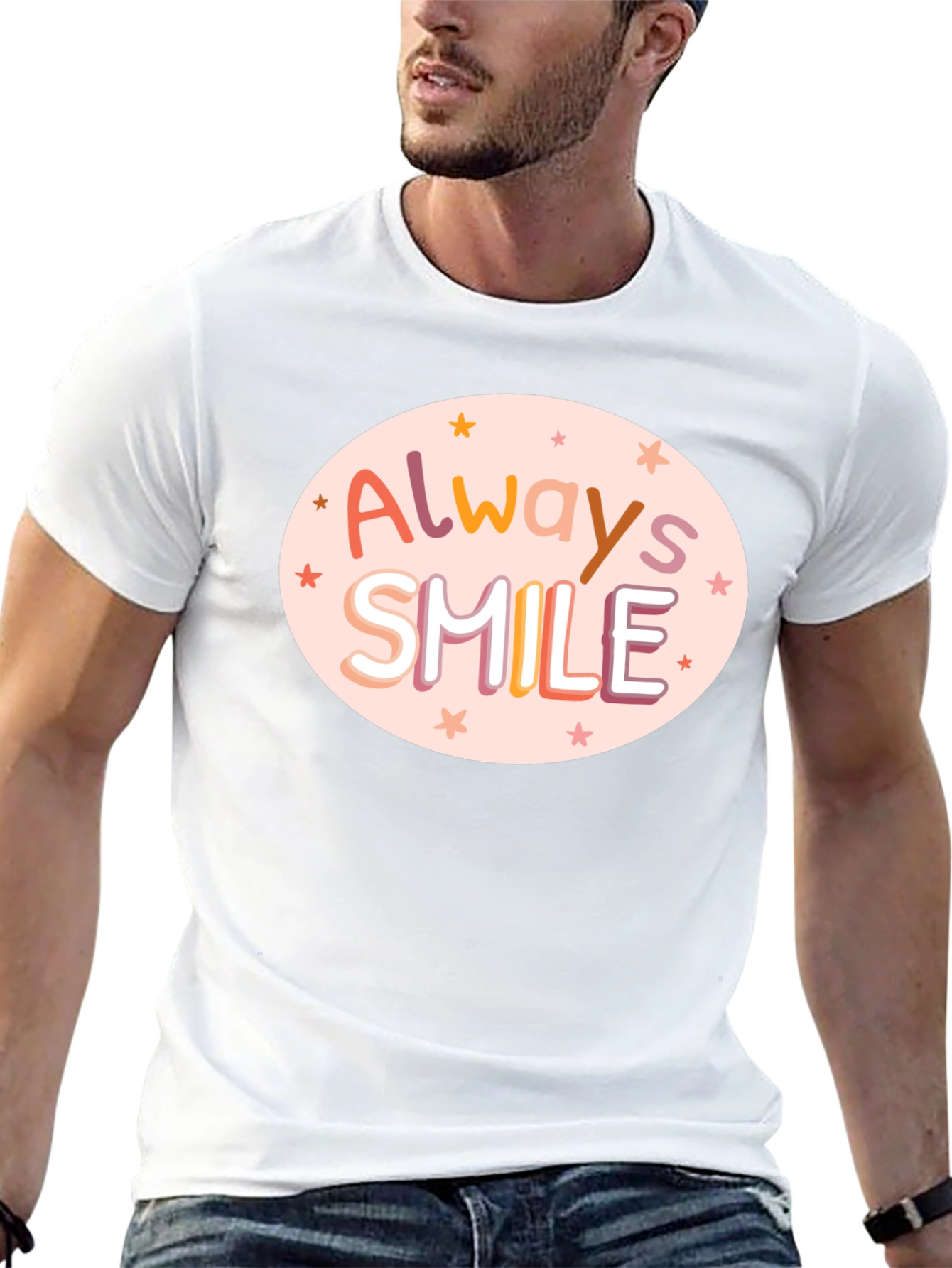 Camiseta Negra con Diseño Always Smile