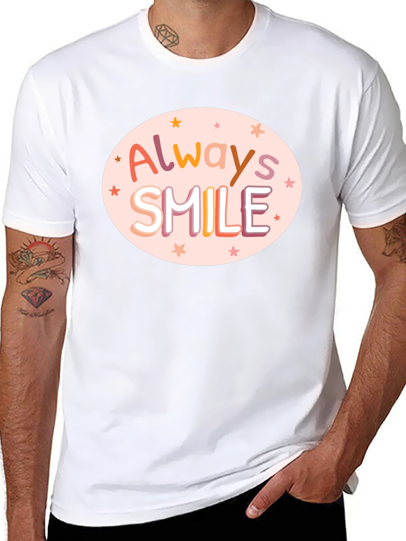 Camiseta Negra con Diseño Always Smile