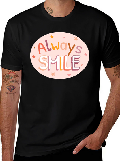 Camiseta Negra con Diseño Always Smile