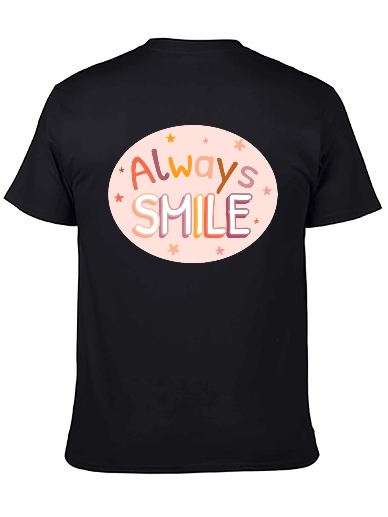 Camiseta Negra con Diseño Always Smile