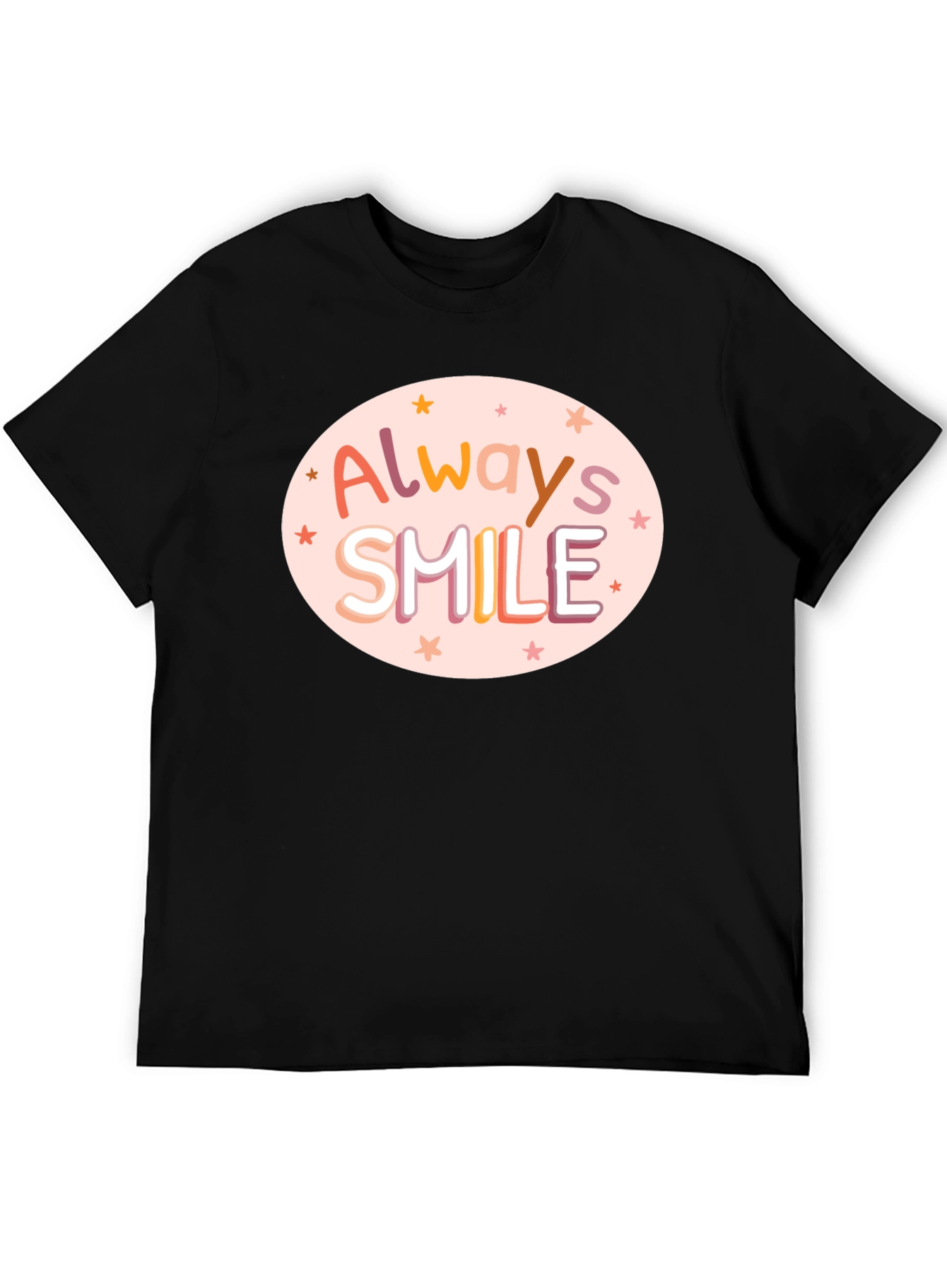 Camiseta Negra con Diseño Always Smile