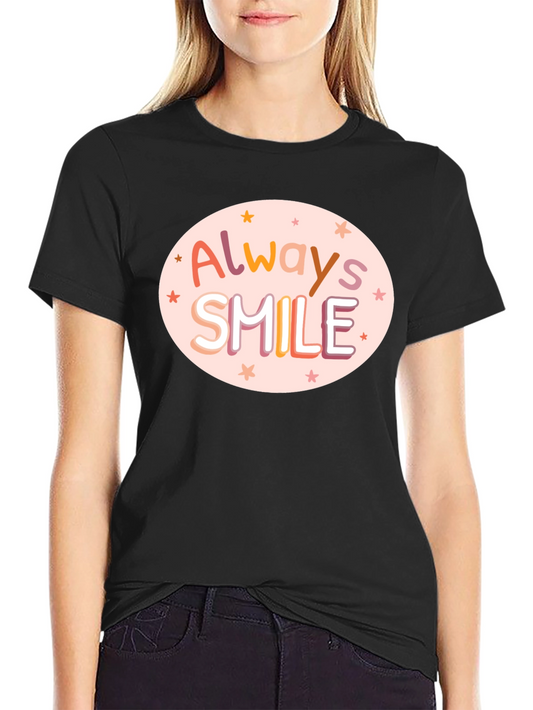 Camiseta Negra con Diseño Always Smile