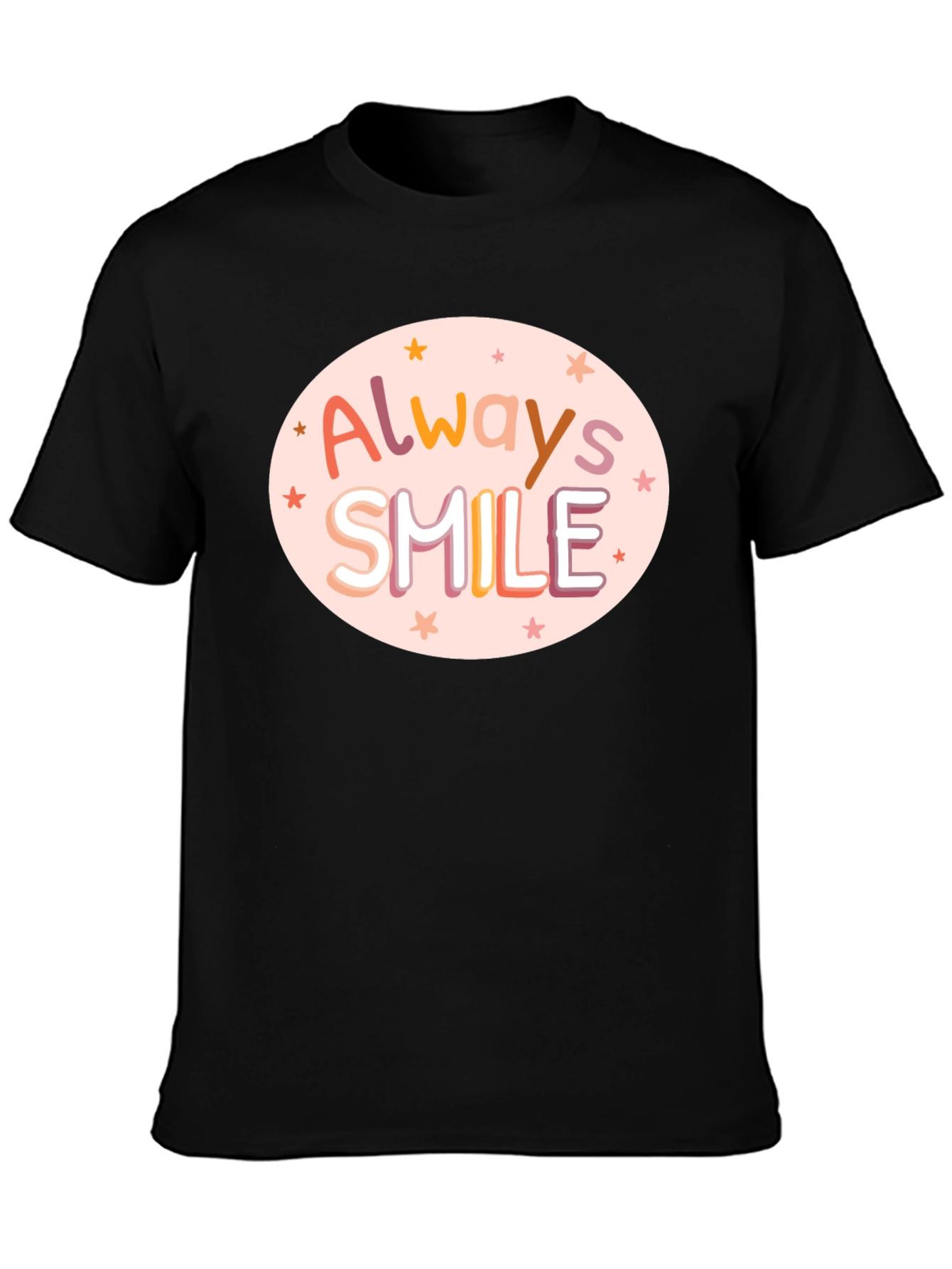 Camiseta Negra con Diseño Always Smile