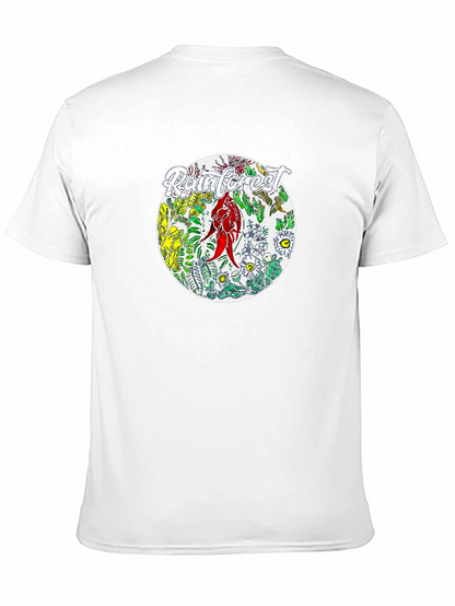 Camiseta Negra con Diseño de Selva Tropical