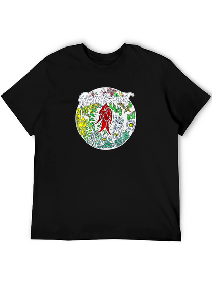 Camiseta Negra con Diseño de Selva Tropical