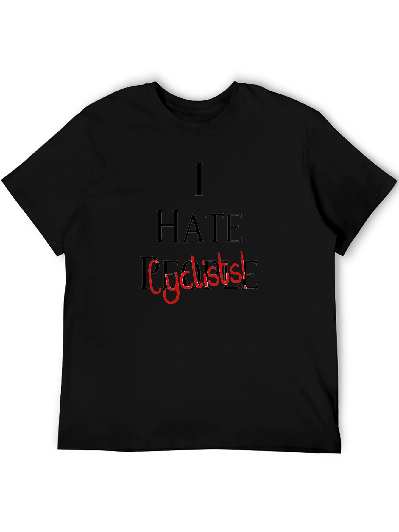 Camiseta Negra: I Hate People Cyclists
