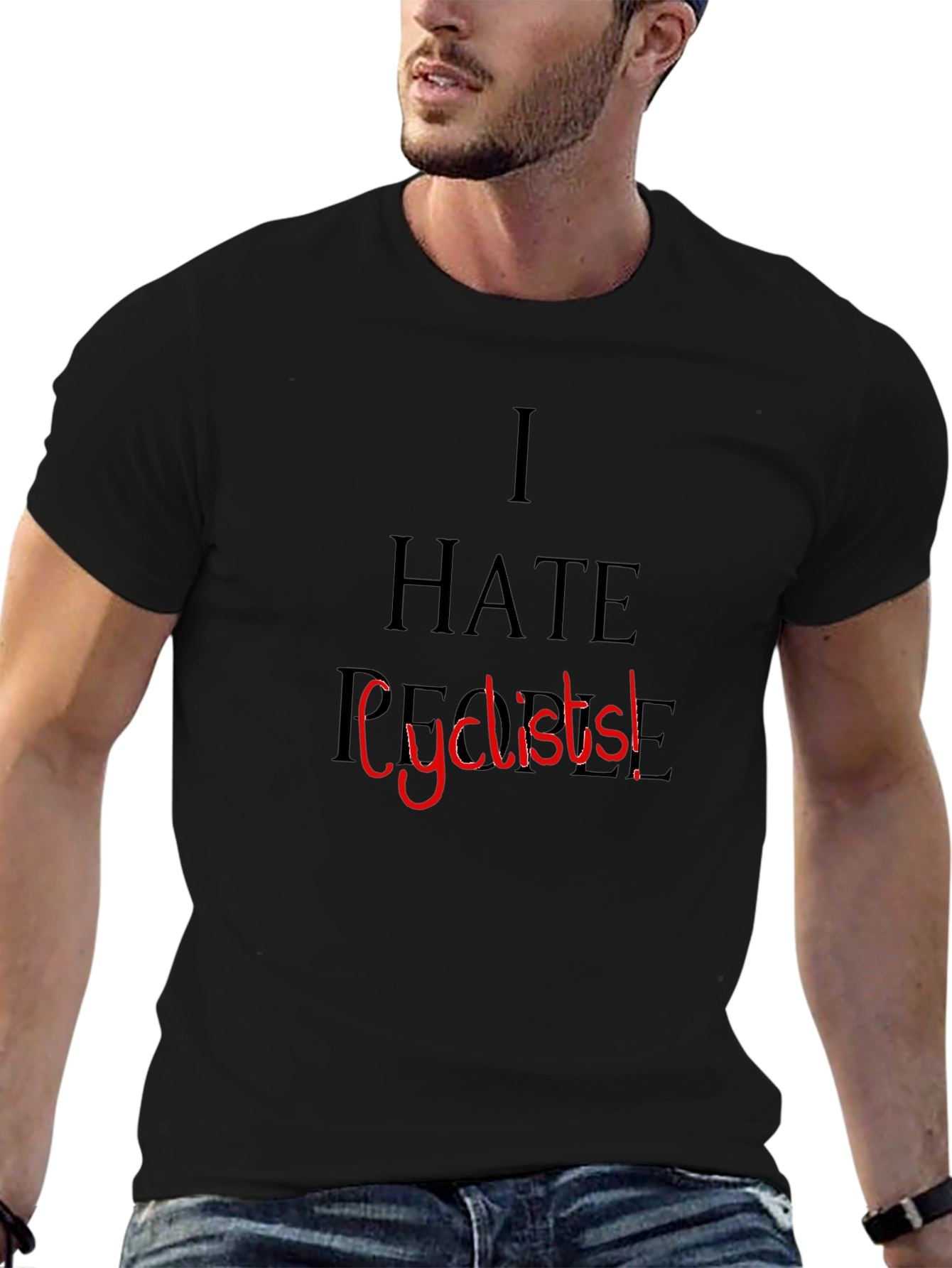 Camiseta Negra: I Hate People Cyclists
