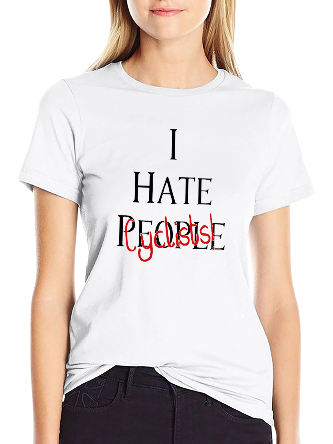 Camiseta Negra: I Hate People Cyclists