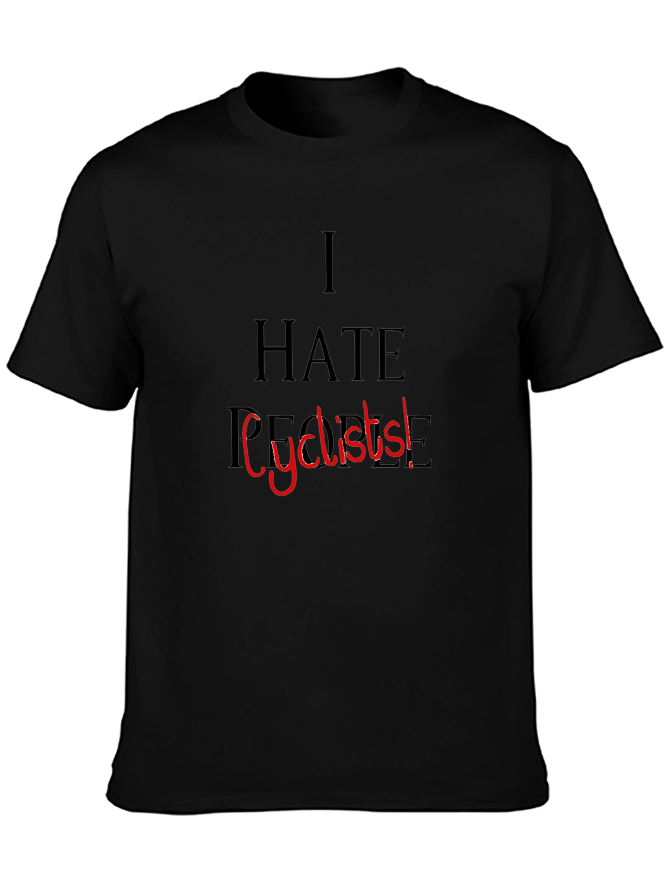 Camiseta Negra: I Hate People Cyclists