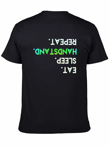 Camiseta Negra Eat Sleep Handstand Repeat