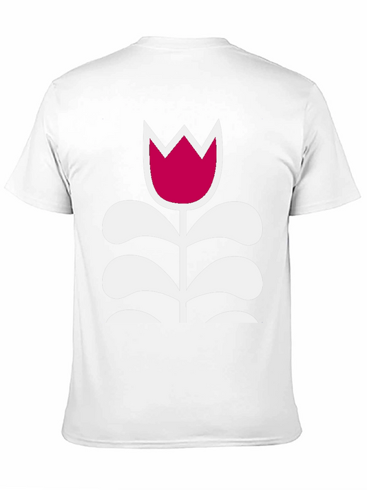 Camiseta Negra con Tulipán Moderno