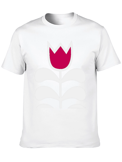 Camiseta Negra con Tulipán Moderno