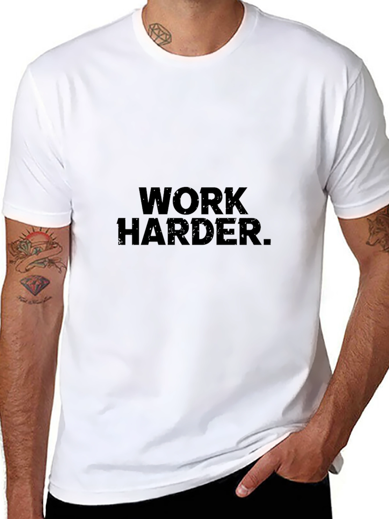 Camiseta Negra: Work Harder.