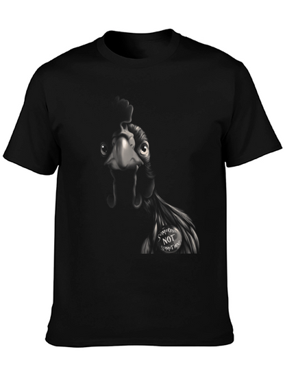 Camiseta Negra con Diseño de Pollo Alguien No Algo