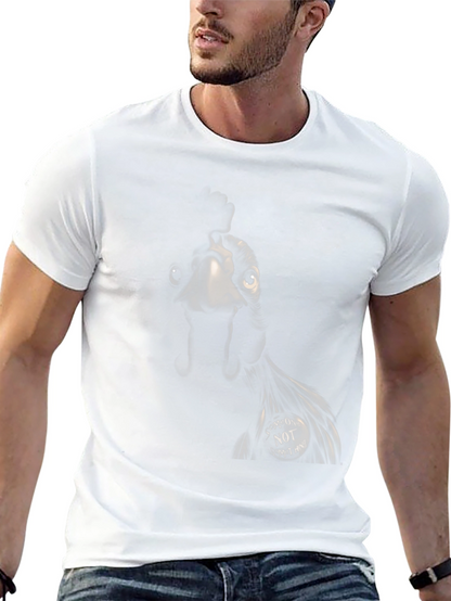 Camiseta Negra con Diseño de Pollo Alguien No Algo