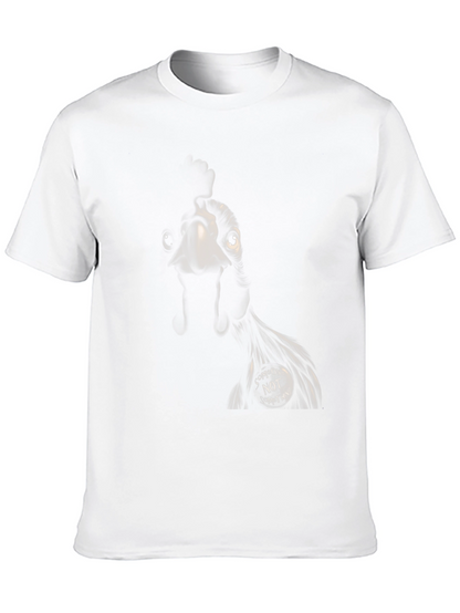 Camiseta Negra con Diseño de Pollo Alguien No Algo