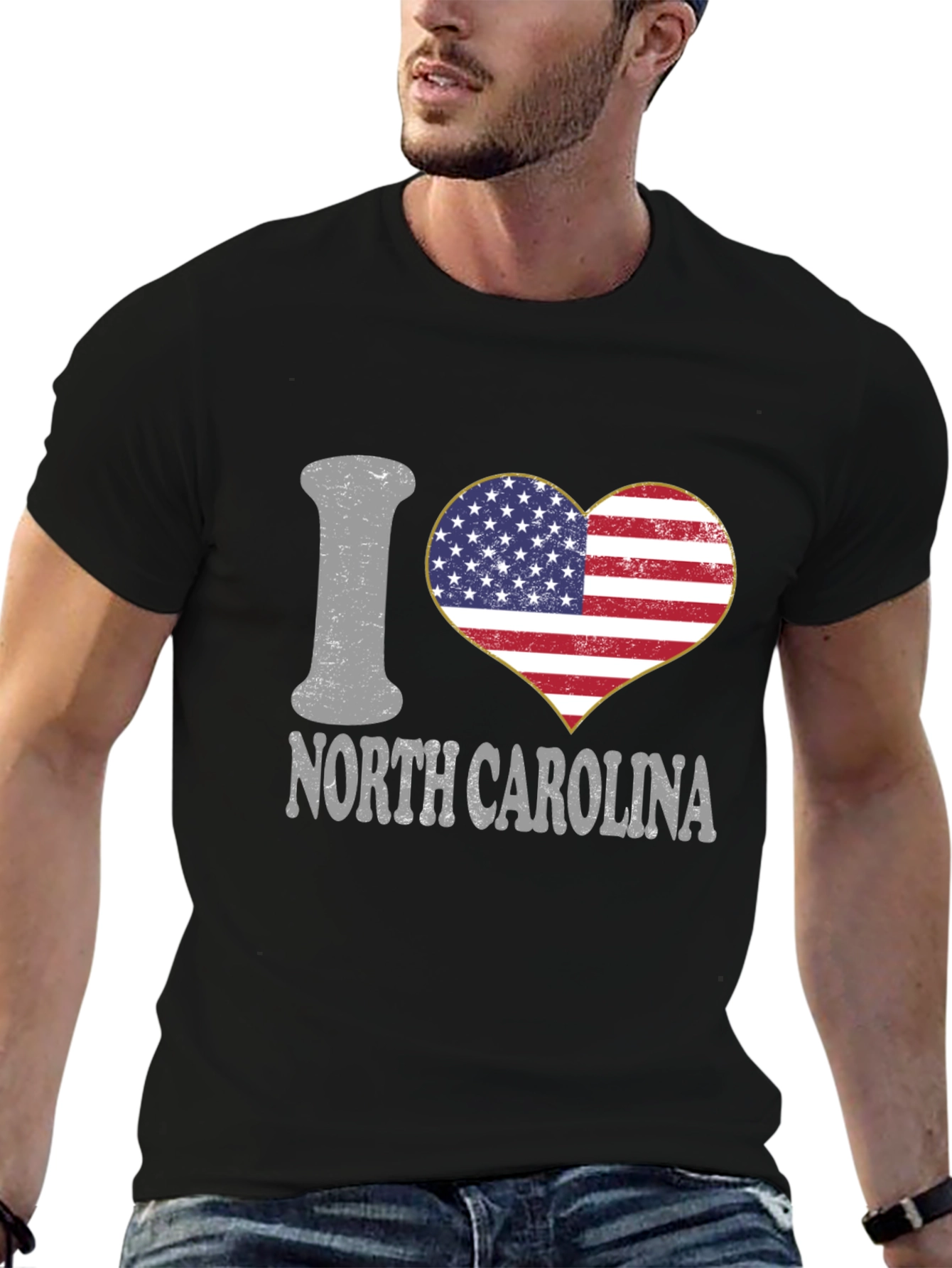 Camiseta Negra I Love North Carolina
