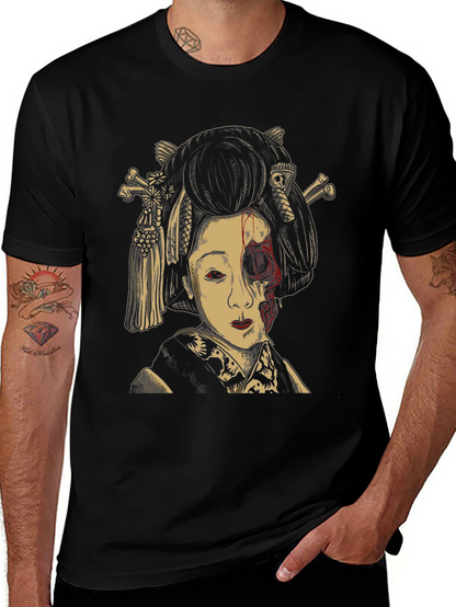 Camiseta con Diseño Geisha Zombie