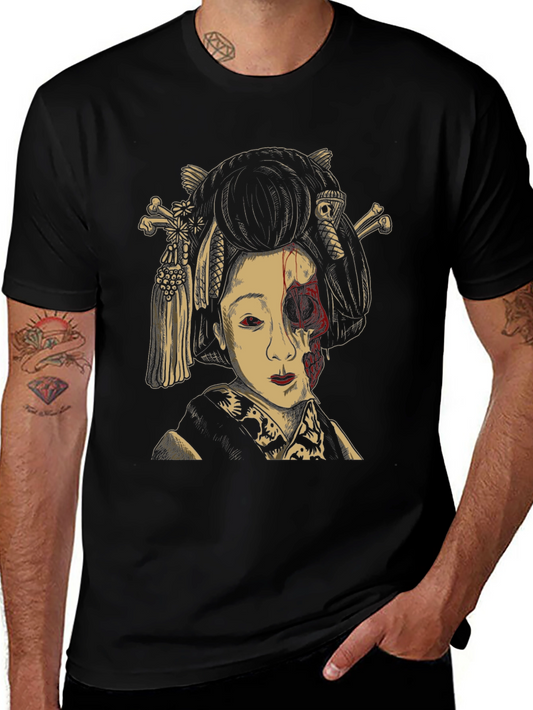Camiseta con Diseño Geisha Zombie