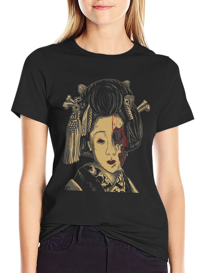 Camiseta con Diseño Geisha Zombie