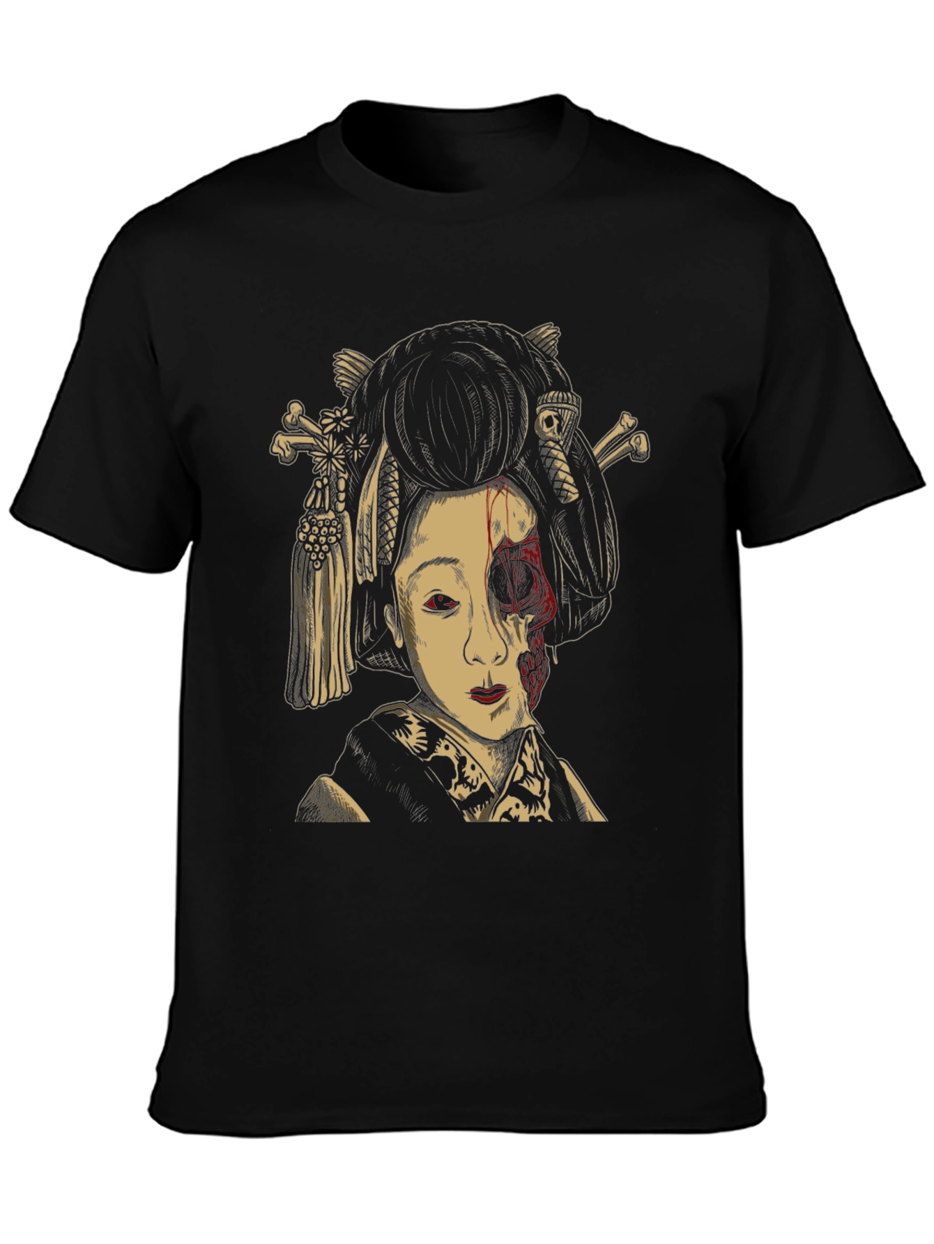 Camiseta con Diseño Geisha Zombie