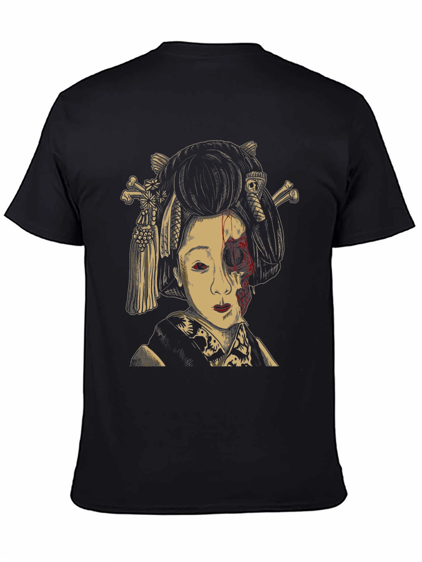 Camiseta con Diseño Geisha Zombie