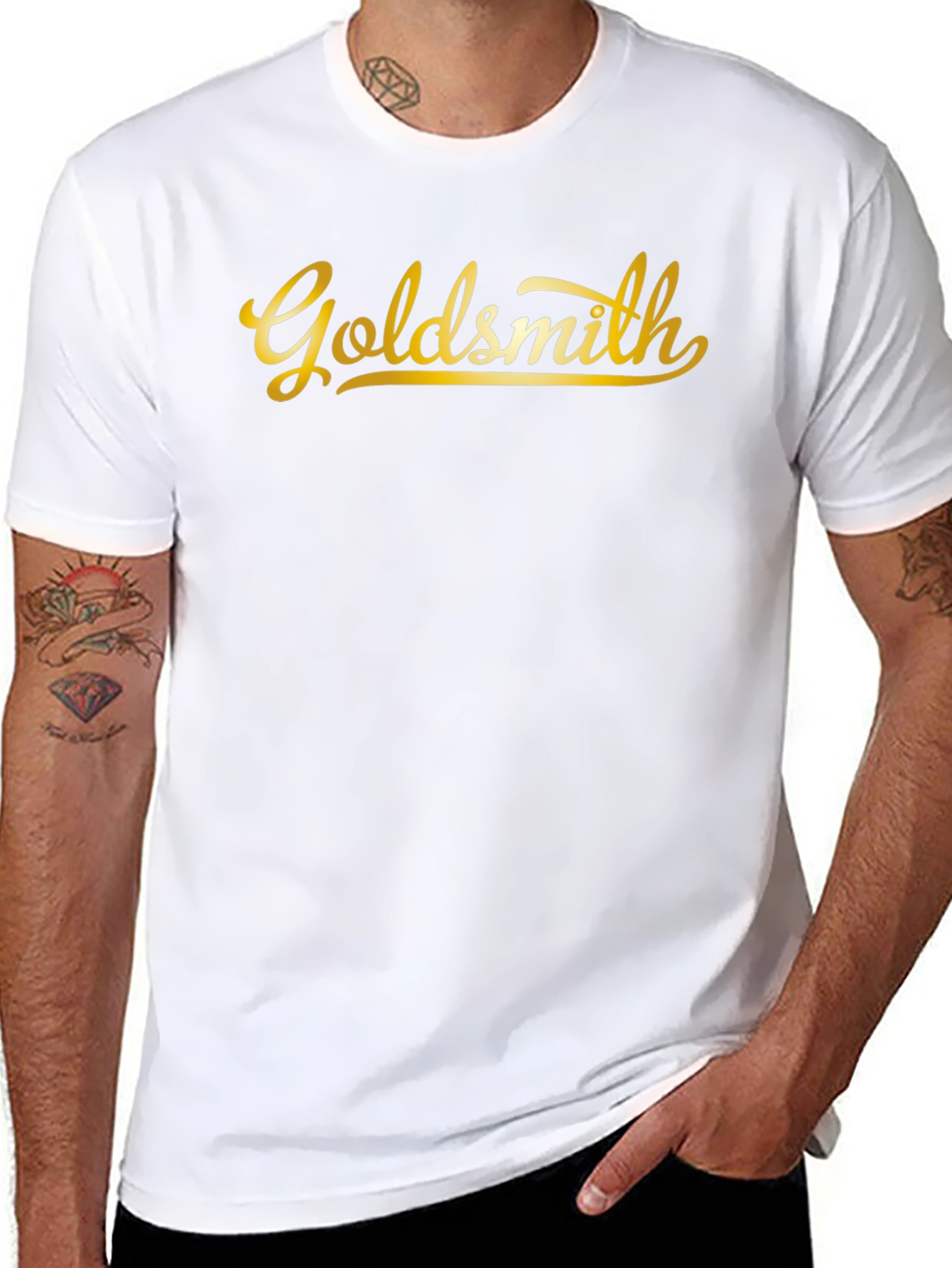 Camiseta Negra Goldsmith Dorada
