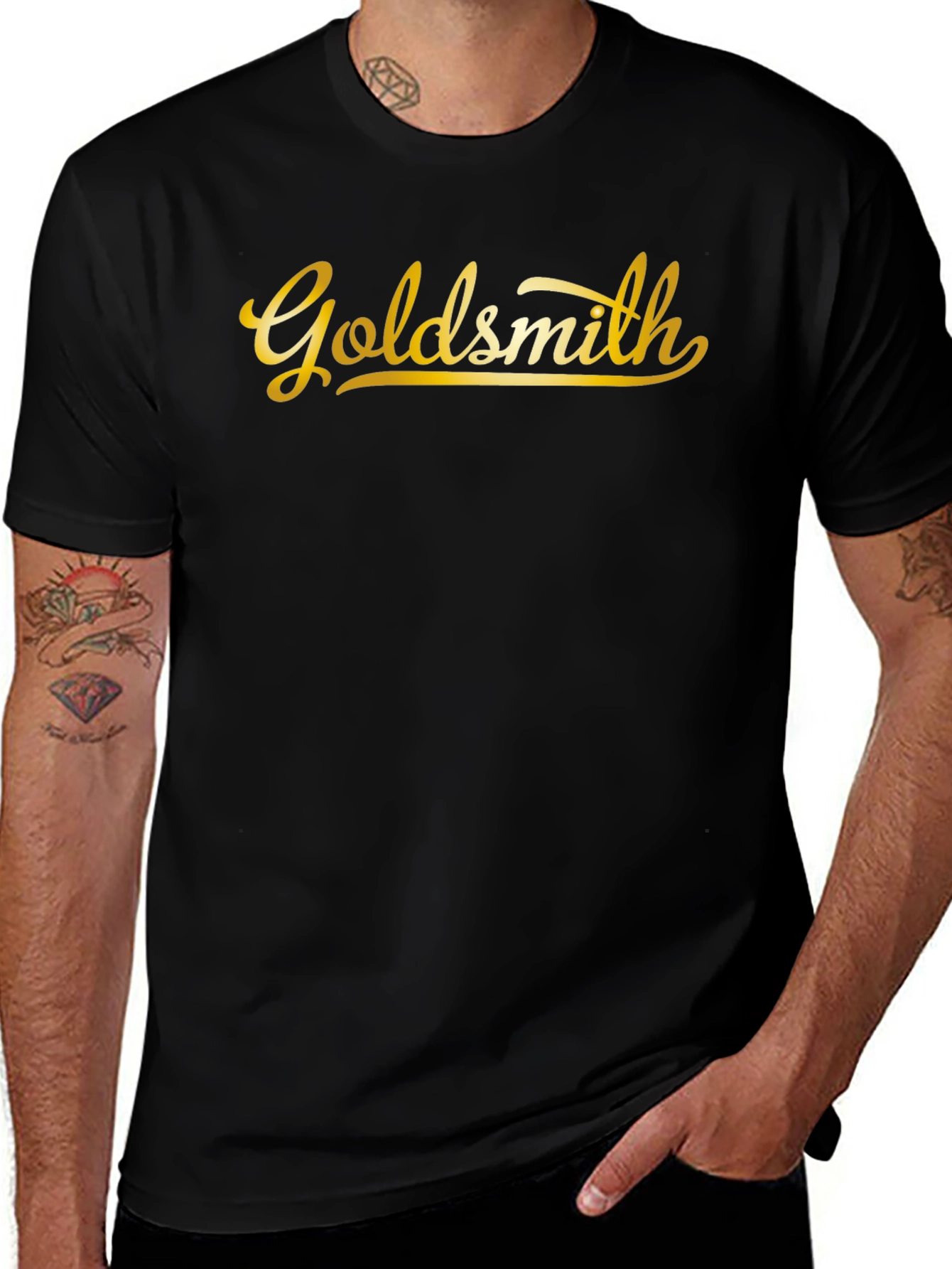 Camiseta Negra Goldsmith Dorada
