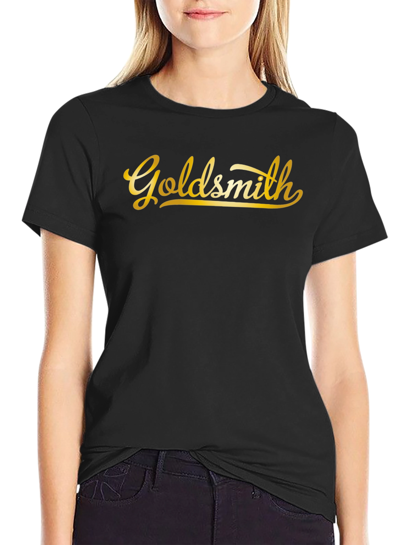 Camiseta Negra Goldsmith Dorada