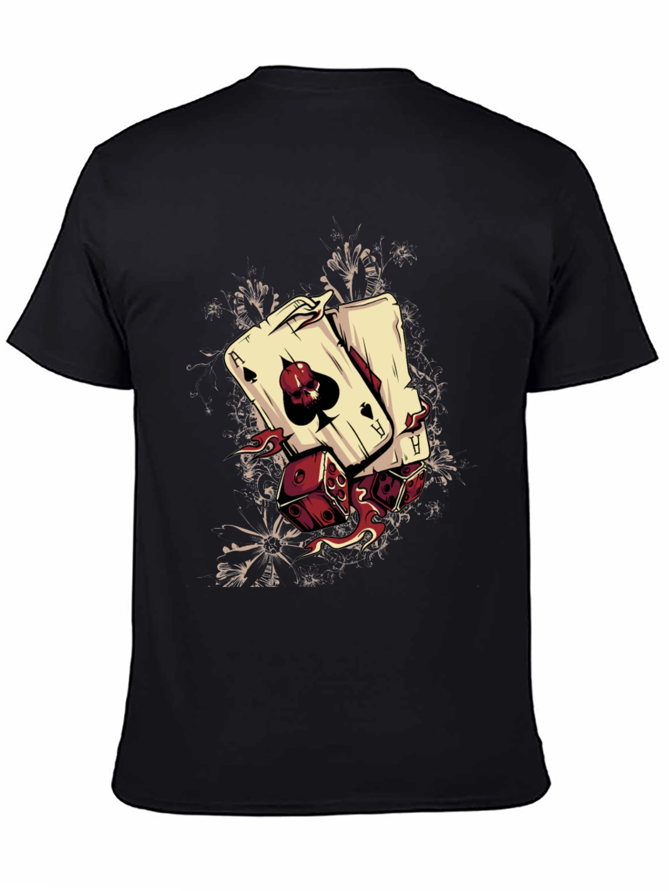 Camiseta Negra Diseño Póker y Dados