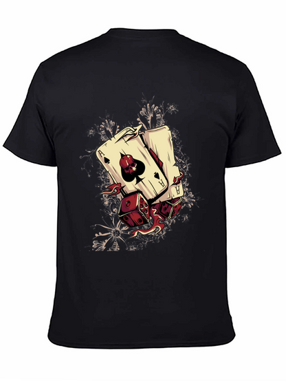 Camiseta Negra Diseño Póker y Dados