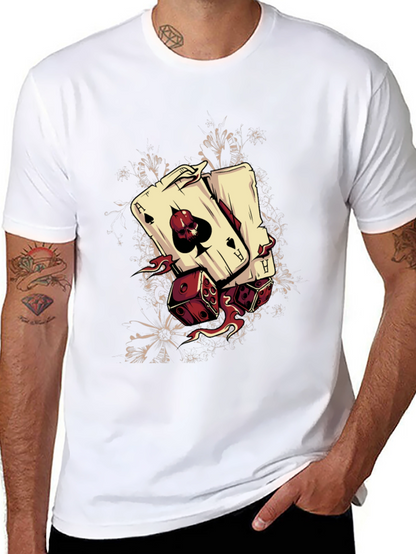 Camiseta Negra Diseño Póker y Dados