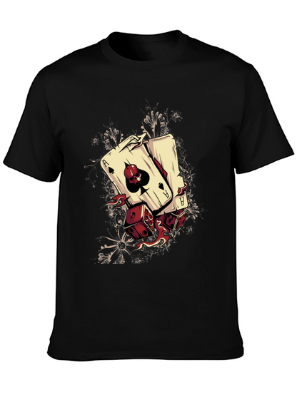 Camiseta Negra Diseño Póker y Dados