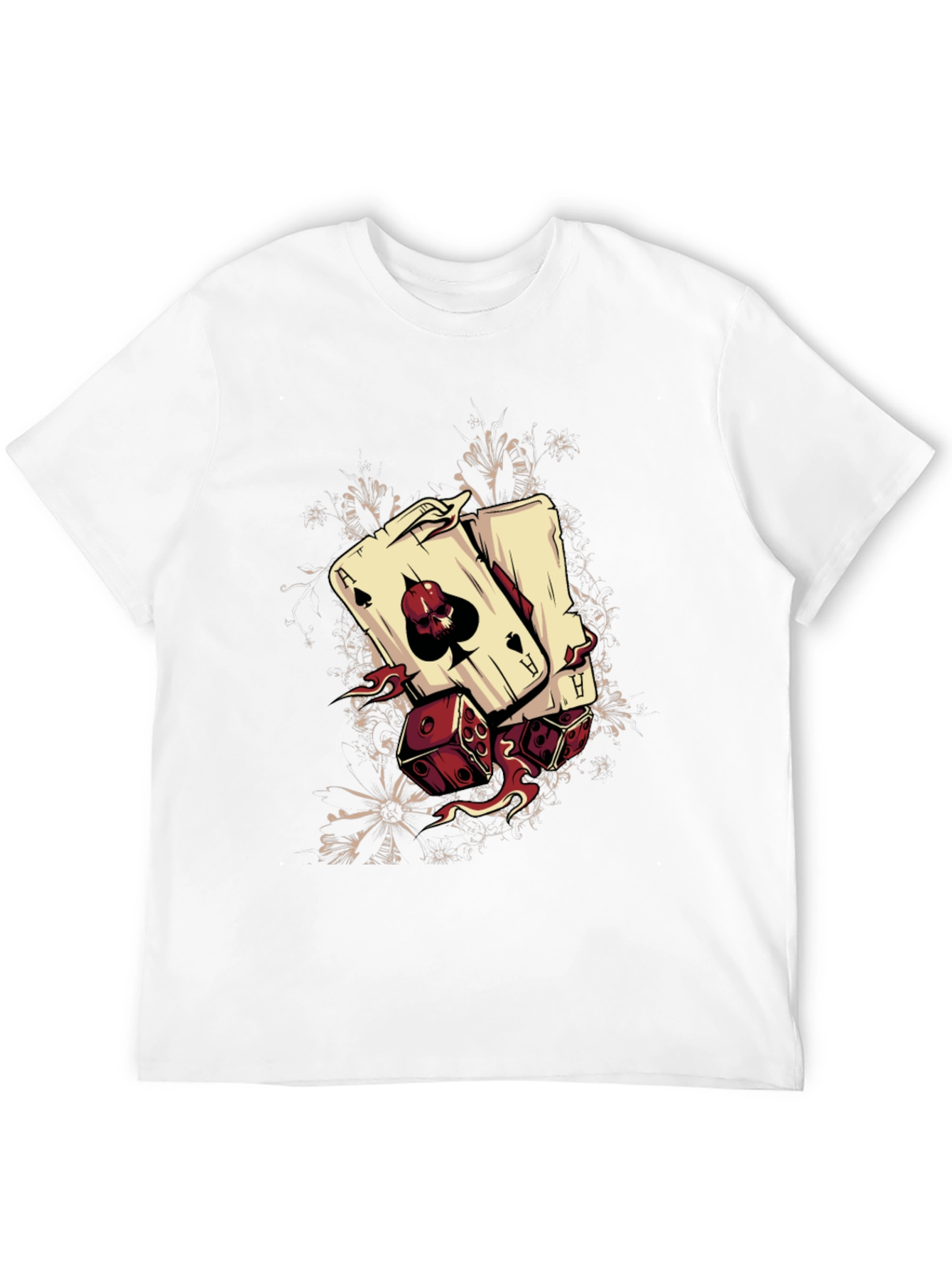 Camiseta Negra Diseño Póker y Dados