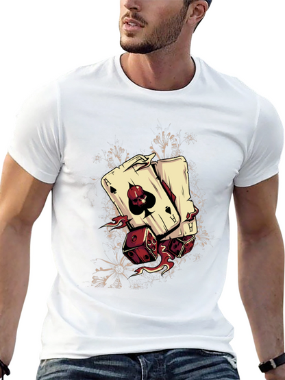 Camiseta Negra Diseño Póker y Dados