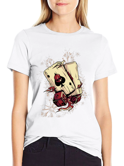 Camiseta Negra Diseño Póker y Dados