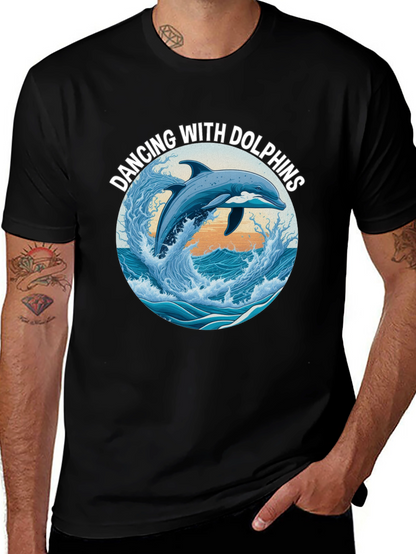 Camiseta Negra: Bailando Con Delfines