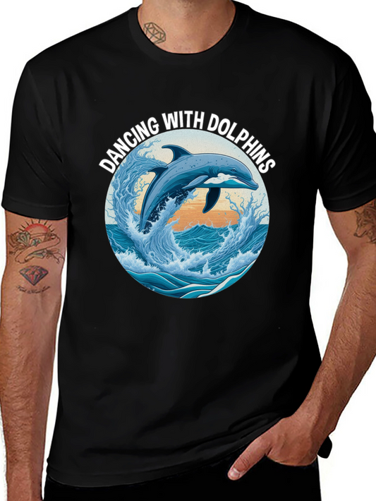 Camiseta Negra: Bailando Con Delfines