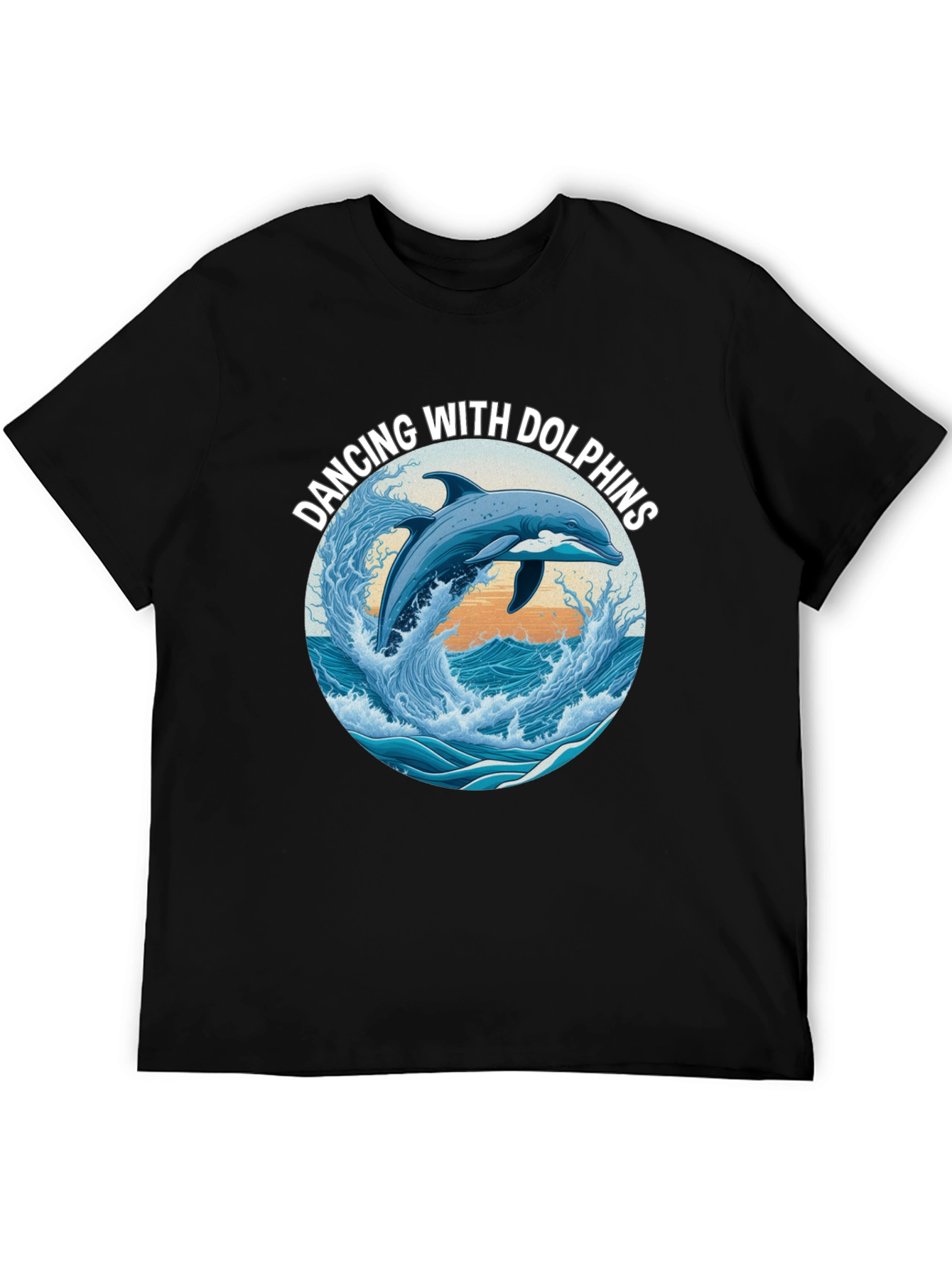 Camiseta Negra: Bailando Con Delfines