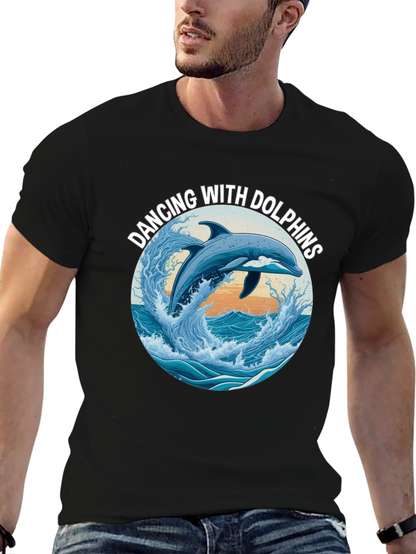 Camiseta Negra: Bailando Con Delfines