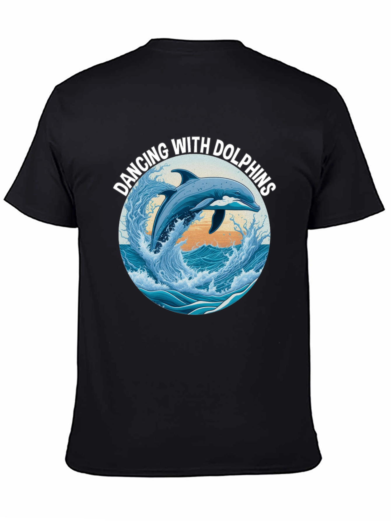 Camiseta Negra: Bailando Con Delfines
