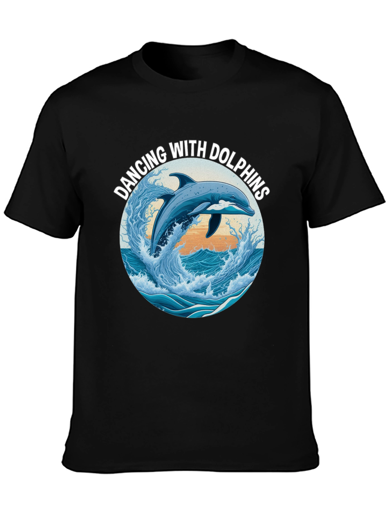 Camiseta Negra: Bailando Con Delfines